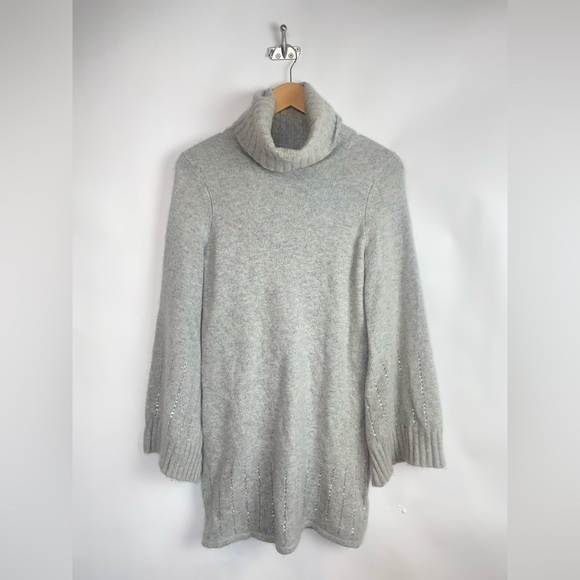 Alice + Olivia Angora Turtleneck Blend Bell sleeve Short Sweater Dress X-Small - Picture 1 of 12